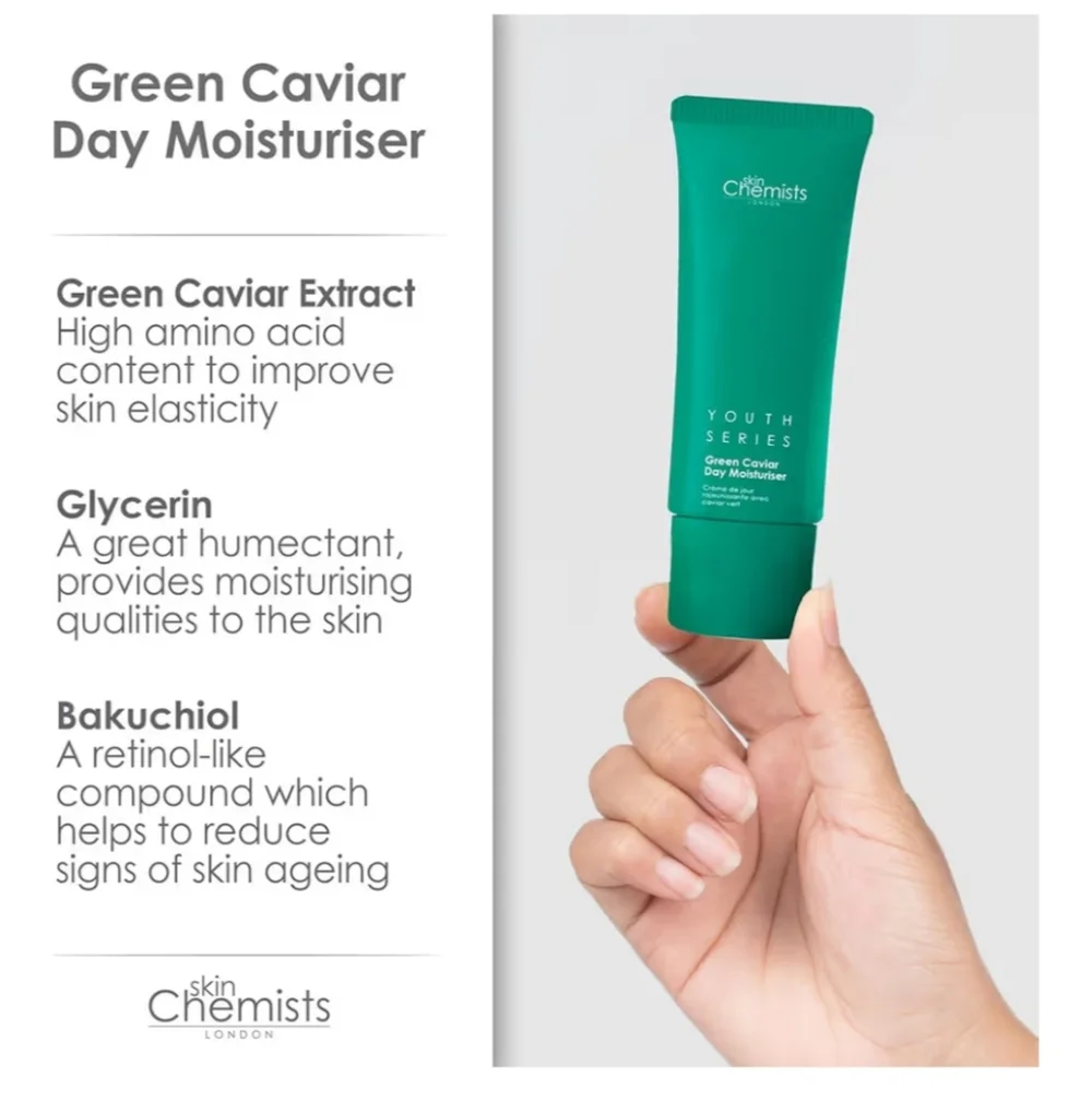 NIB Skin Chemists Green Caviar ‘Sea Grapes’ Day Face Moisturizer
